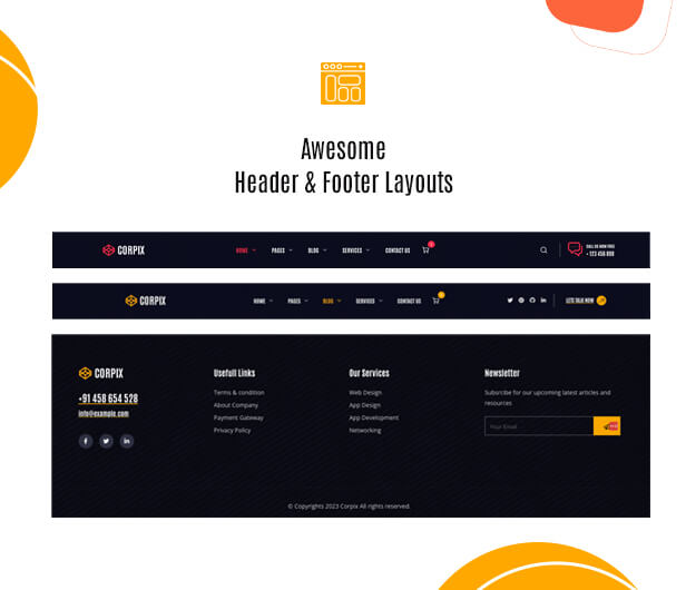 elementor header footer builder