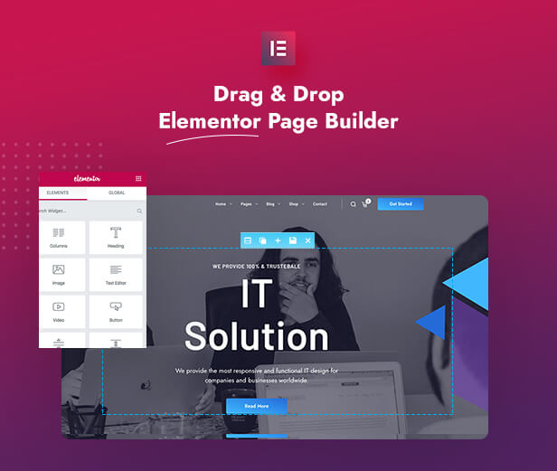 elementor page builder, technology theme