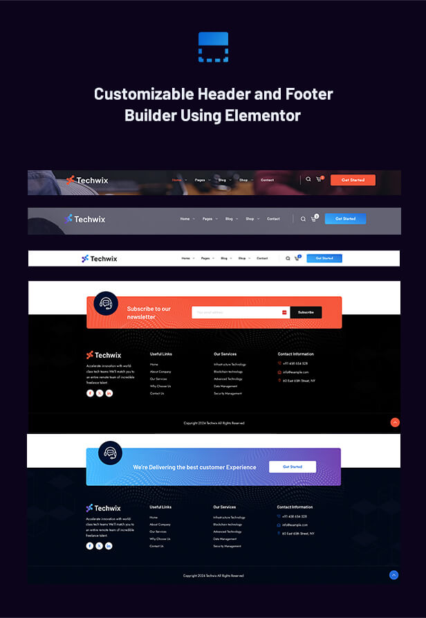 elementor header footer