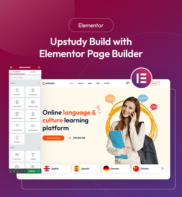 elementor page builder, technology theme