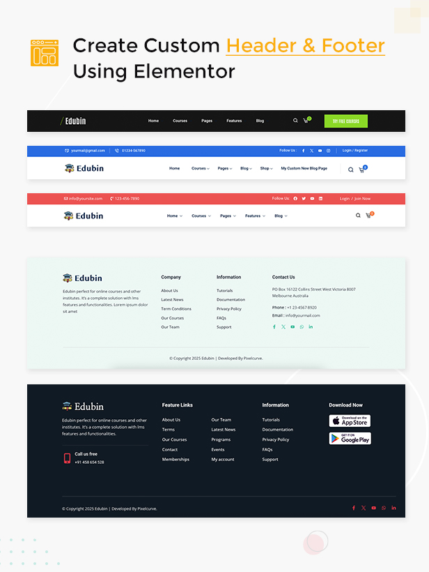 Elementor Header Footer Builder